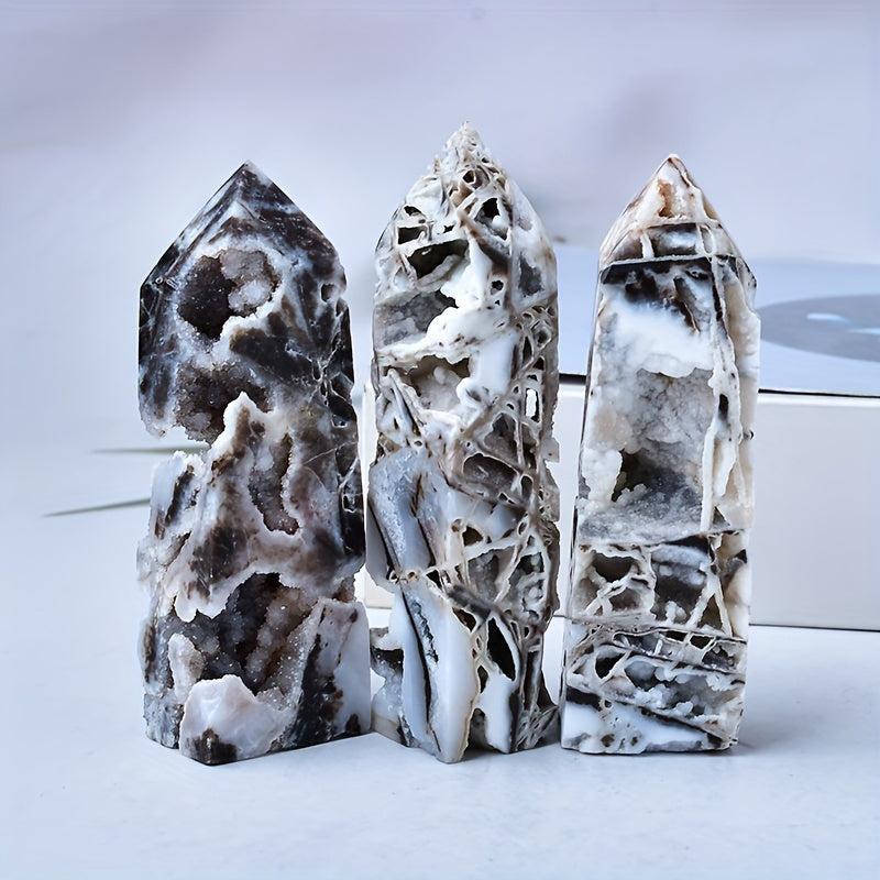 Funaya Natural Stone Geode Hollow Candles Bohemian Style Meditation Crystals