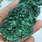 Natural Malachite Mineral Specimen Deep Green with Veins Display