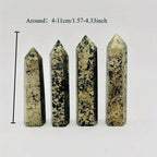 Pyrite Crystal Tower Metallic Golden Earthy Tones Quartz Veins Home Decor