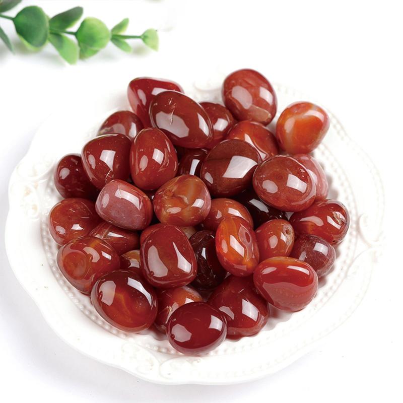 Natural Red Carnelian Polished Stones 230g Large Granules