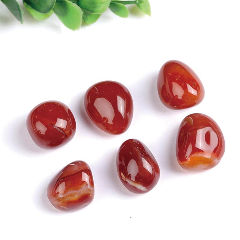Natural Red Carnelian Polished Stones 230g Large Granules