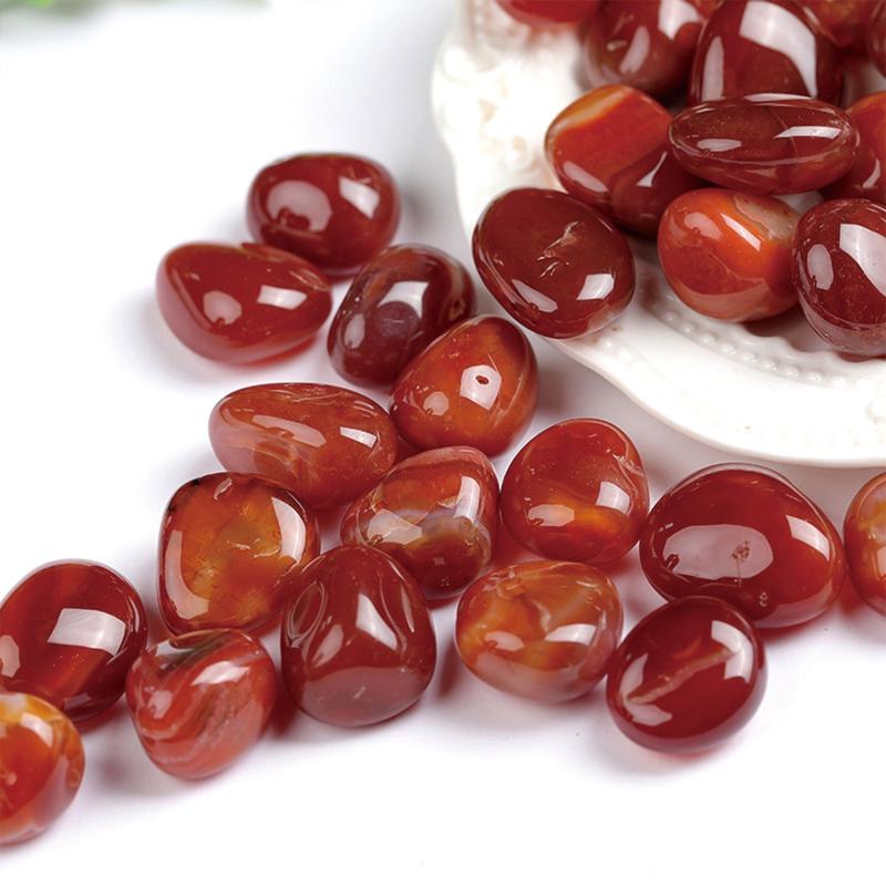 Natural Red Carnelian Polished Stones 230g Large Granules