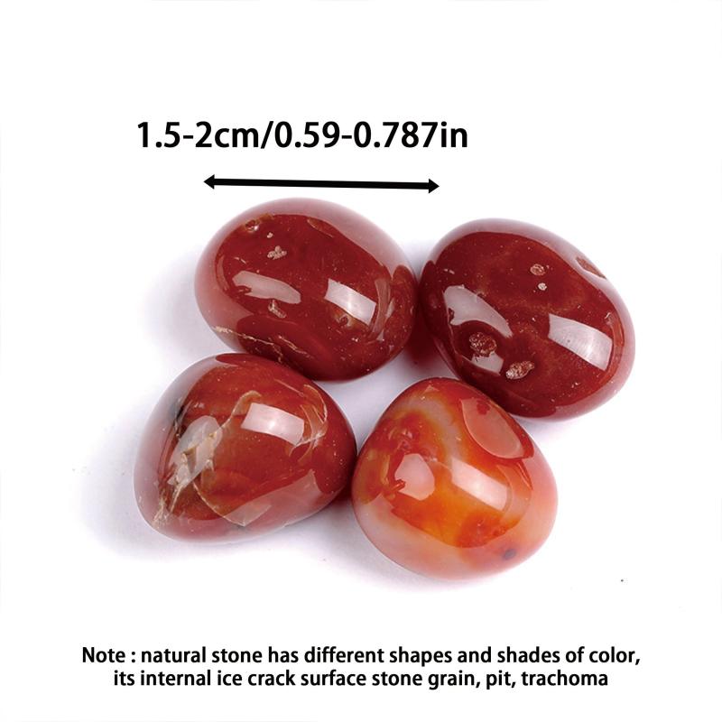 Natural Red Carnelian Polished Stones 230g Large Granules