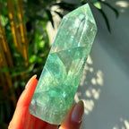 Clear Ocean Lake Fluorite Crystal Tower Pillar 15-18cm Bohemian Style
