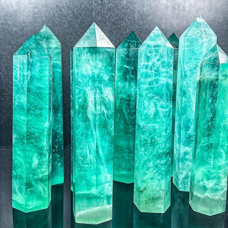 Clear Ocean Lake Fluorite Crystal Tower Pillar 15-18cm Bohemian Style