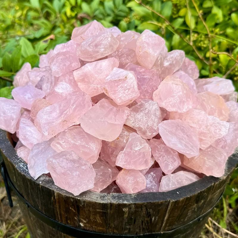 10pcs Rose Quartz Rough Stones Fish Tank Vase Gravel Gemstones