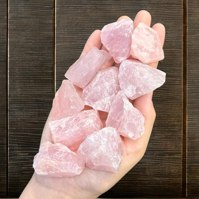 10pcs Rose Quartz Rough Stones Fish Tank Vase Gravel Gemstones