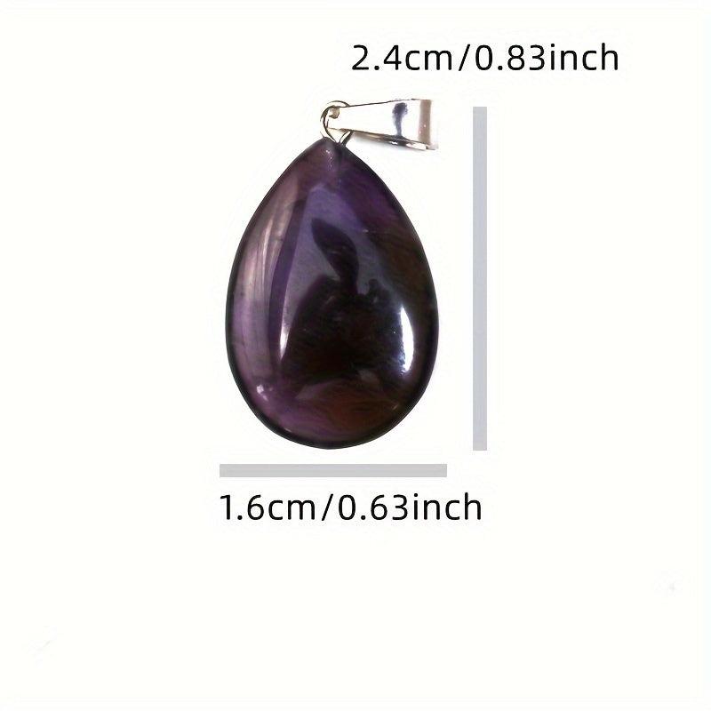 15pcs Amethyst Water Drop Pendant Chakra Reiki Crystal DIY Necklace Jewelry