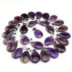 15pcs Amethyst Water Drop Pendant Chakra Reiki Crystal DIY Necklace Jewelry