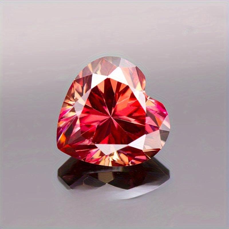 Watermelon Red Heart Shaped Moissanite for DIY Jewelry Making