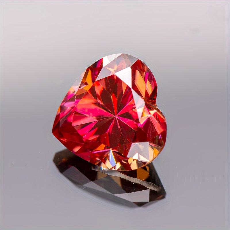 Watermelon Red Heart Shaped Moissanite for DIY Jewelry Making