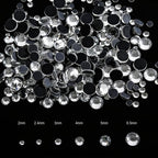 3400pcs Hotfix Rhinestones Set 6 Sizes Round Crystals Iron On Adhesive Backed