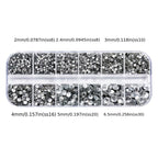 3400pcs Hotfix Rhinestones Set 6 Sizes Round Crystals Iron On Adhesive Backed