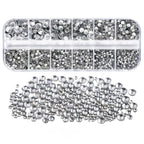3400pcs Hotfix Rhinestones Set 6 Sizes Round Crystals Iron On Adhesive Backed