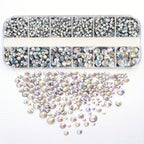 3400pcs Hotfix Rhinestones Set 6 Sizes Round Crystals Iron On Adhesive Backed