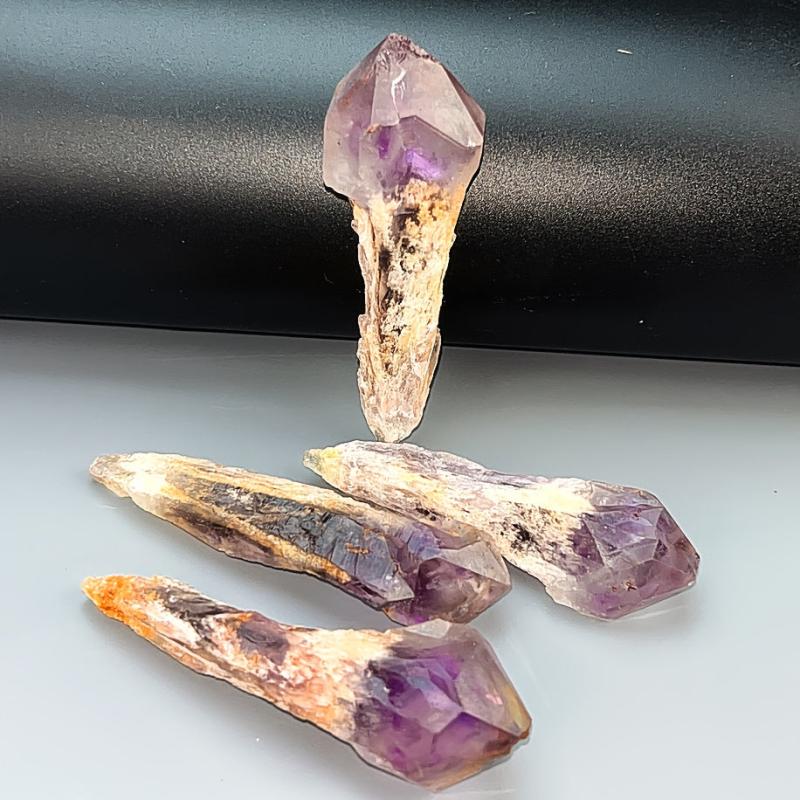 Natural Uruguayan Crystal Scepter Purple to Golden Tone Mineral Vein