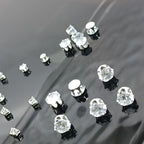 Synthetic Zirconia Silvery Single Claw Hollow Six Claw Bare Stone Jewelry Set