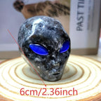 Reactive Alien Skull with Glowing Eyes Yooperlite Stone Gothic Home Decor