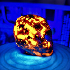 Reactive Alien Skull with Glowing Eyes Yooperlite Stone Gothic Home Decor