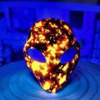 Reactive Alien Skull with Glowing Eyes Yooperlite Stone Gothic Home Decor