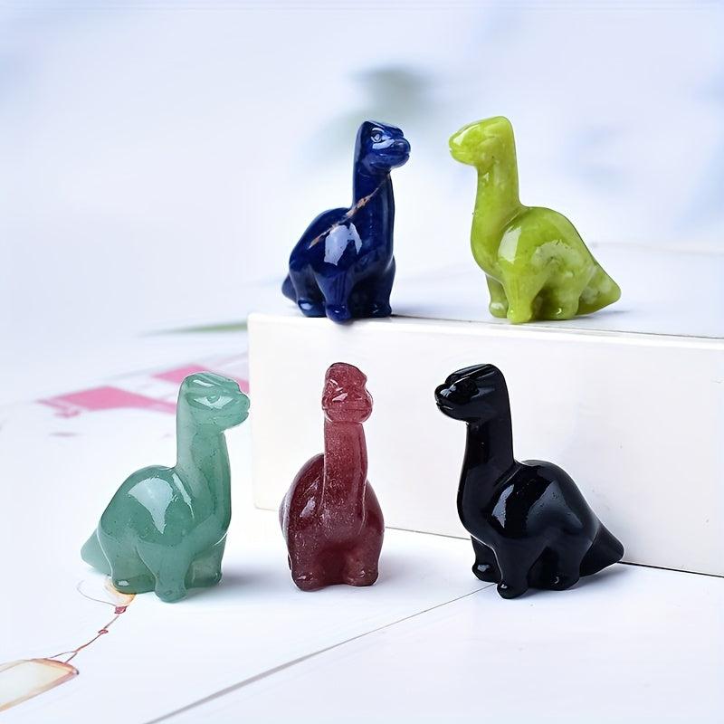 Funaya 1pc Natural Stone Dinosaur Statue, Polished Holiday Decor