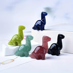 Funaya 1pc Natural Stone Dinosaur Statue, Polished Holiday Decor