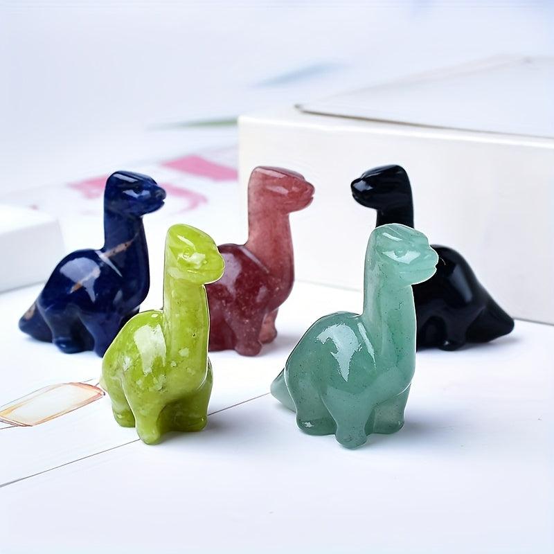 Funaya 1pc Natural Stone Dinosaur Statue, Polished Holiday Decor