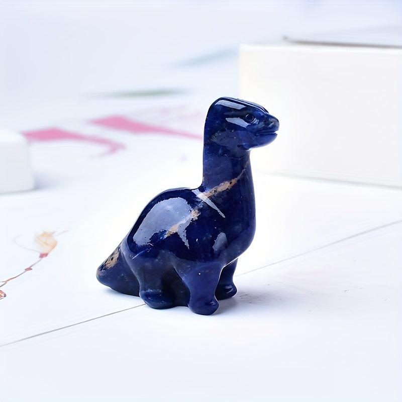 Funaya 1pc Natural Stone Dinosaur Statue, Polished Holiday Decor