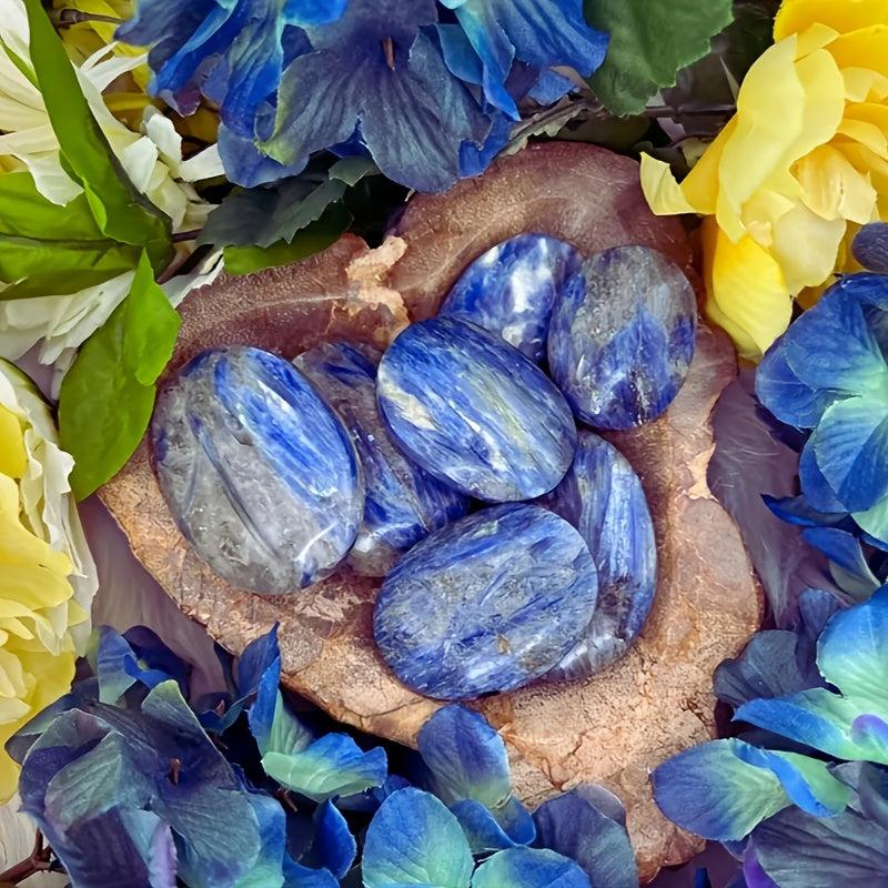 Kyanite Quartz Palm Stone with Tassel Accent - Bohemian Style Assorted Variety