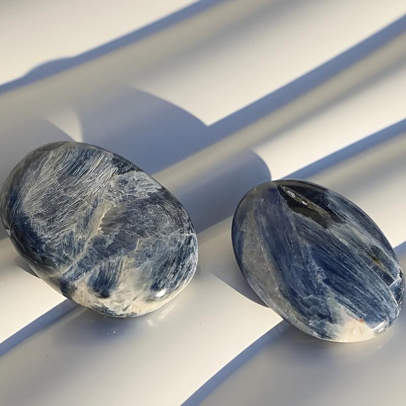 Kyanite Quartz Palm Stone with Tassel Accent - Bohemian Style Assorted Variety