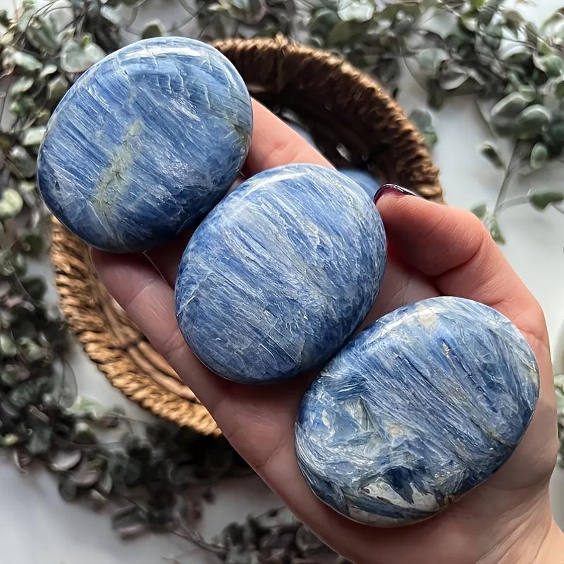 Kyanite Quartz Palm Stone with Tassel Accent - Bohemian Style Assorted Variety