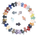 10pcs Mushroom Stone Pendants Natural Stone Charms with Metal Clips