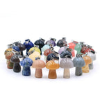 10pcs Mushroom Stone Pendants Natural Stone Charms with Metal Clips