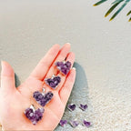 3pcs Amethyst Heart Shaped Pendant Golden Plated Jewelry