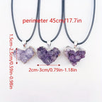 3pcs Amethyst Heart Shaped Pendant Golden Plated Jewelry
