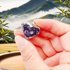 3pcs Amethyst Heart Shaped Pendant Golden Plated Jewelry