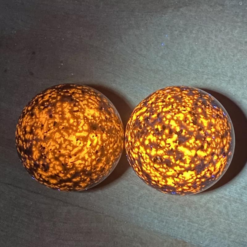 UV Reactive Yooperlite Sphere Natural Glowing Orange Bohemian Style Home Decor M