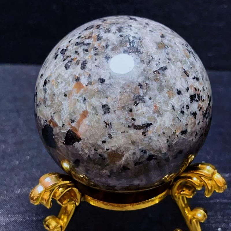 UV Reactive Yooperlite Sphere Natural Glowing Orange Bohemian Style Home Decor M