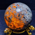 UV Reactive Yooperlite Sphere Natural Glowing Orange Bohemian Style Home Decor M