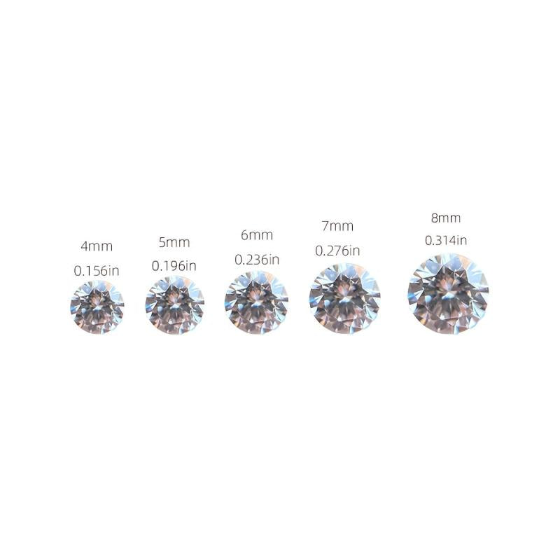 100pcs 5mm Round Cubic Zirconia Gemstones for DIY Jewelry Making
