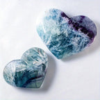 1pc Natural Feather Fluorite Heart Palm Stone Mineral Sample Quartz Crystal Gift