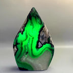 Green Glowing Volcanic Agate Teardrop Decor
