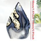 Green Glowing Volcanic Agate Teardrop Decor