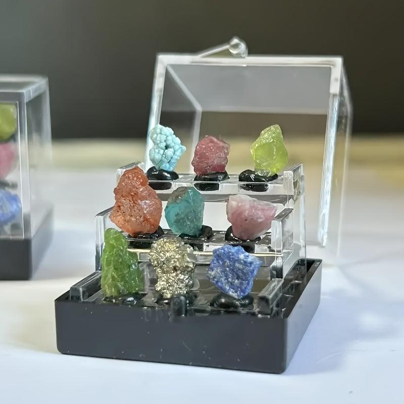 Crystal Raw Stone Ore Boxes Mineral Specimen Collection Display