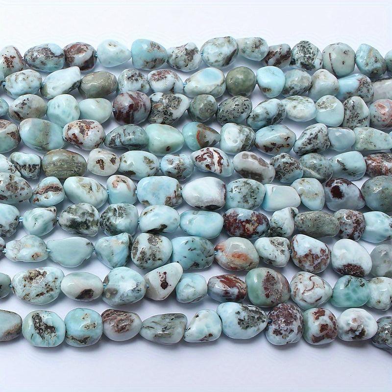 38pcs 8-10mm Larimar Stone Beads for Jewelry Making Bracelet Necklace Craft