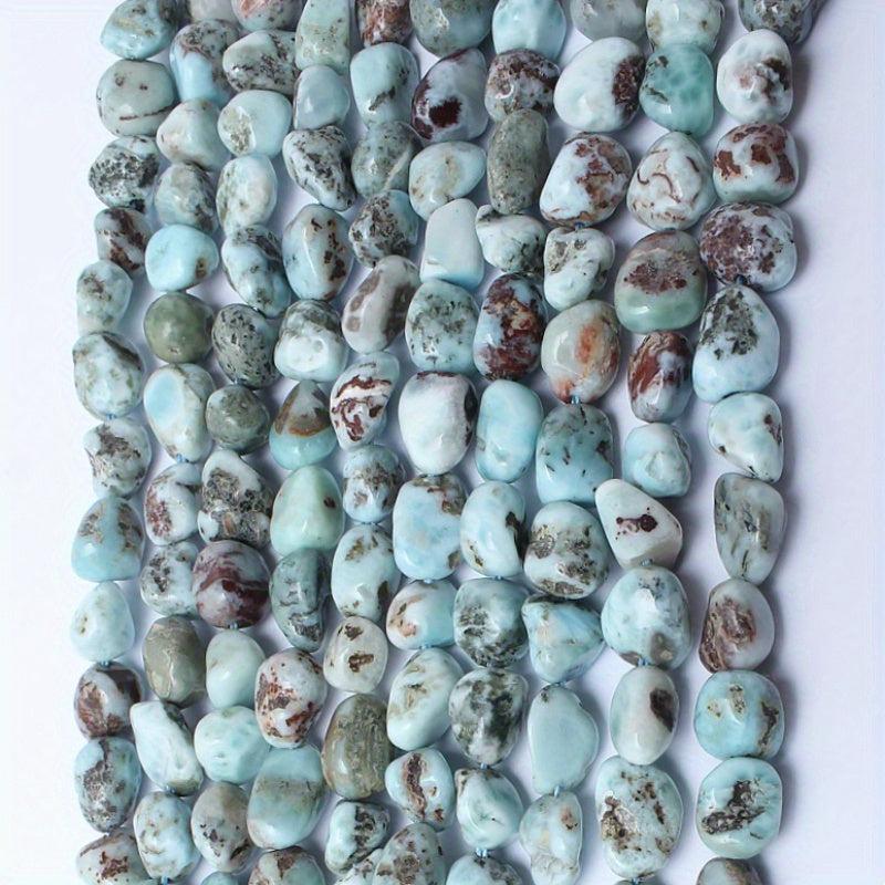 38pcs 8-10mm Larimar Stone Beads for Jewelry Making Bracelet Necklace Craft