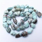 38pcs 8-10mm Larimar Stone Beads for Jewelry Making Bracelet Necklace Craft