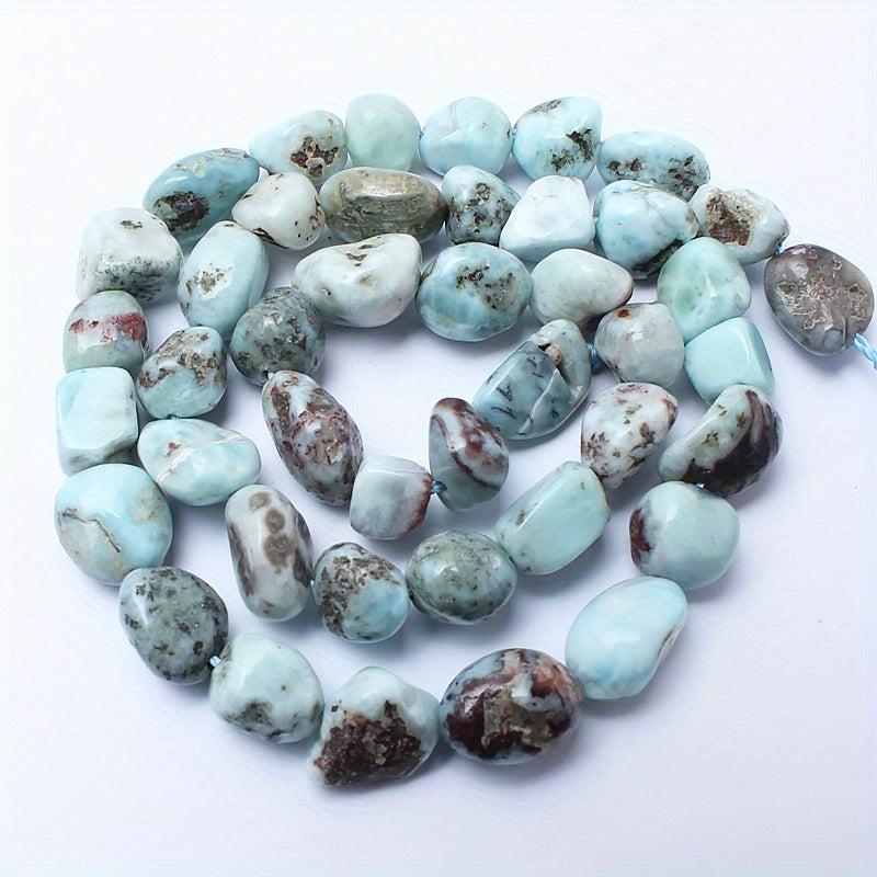38pcs 8-10mm Larimar Stone Beads for Jewelry Making Bracelet Necklace Craft