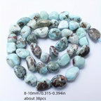 38pcs 8-10mm Larimar Stone Beads for Jewelry Making Bracelet Necklace Craft