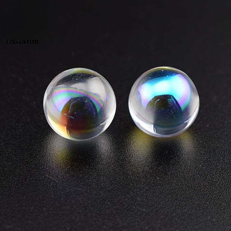 30 Round AB Colored Glass Stones for DIY Crafts and Decor